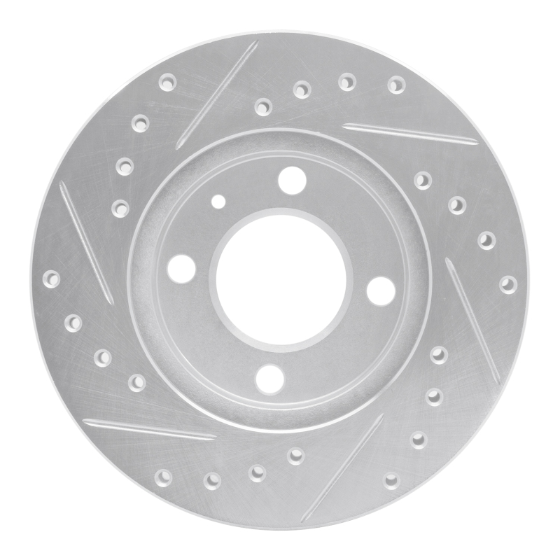 Audi 4000 Brake Rotor (1) - Front Right - R1 Concepts - Drilled & Slotted - Silver - `80-`08